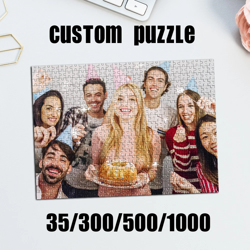 

35/300/500/1000 шт. Персонализированные фото-пазлы с фотографиями пары, индивидуальная упаковка, подарок из памятных фотографий