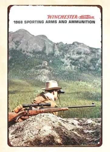 room bedroom wall art 1968 Winchester Sporting Arms ammunition metal tin sign sign