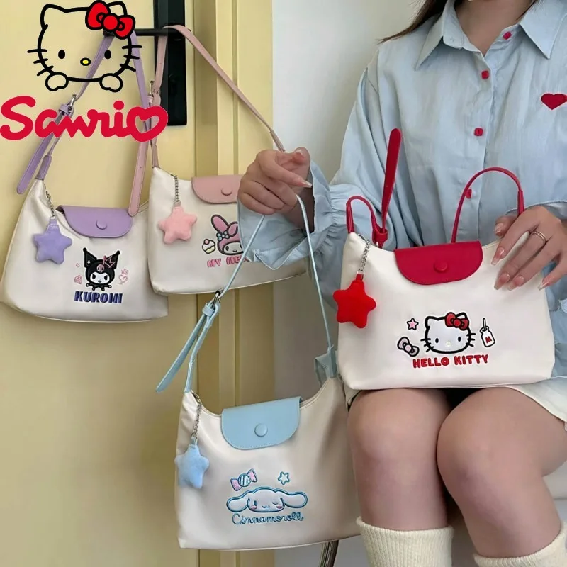

Sanrio 2025 New Girl Handbag Fashion High Quality Women's Cross Shoulder Bag Cartoon Versatile Multi Functional Storage Bag