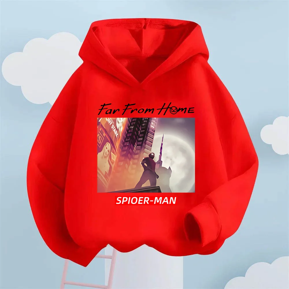 Felpa comoda e casual con stampa di supereroi Marvel Street Style per bambini per ragazzi e ragazze, top da esterno autunnale e invernale