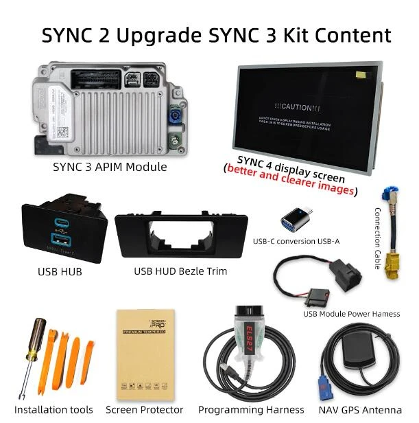 Factory SYNC2 to SYNC3 Upgrade Kit APIM Module Antenna Carplay GPS Navigation Fit for Ford Lincoln Sync 3 32G With Map