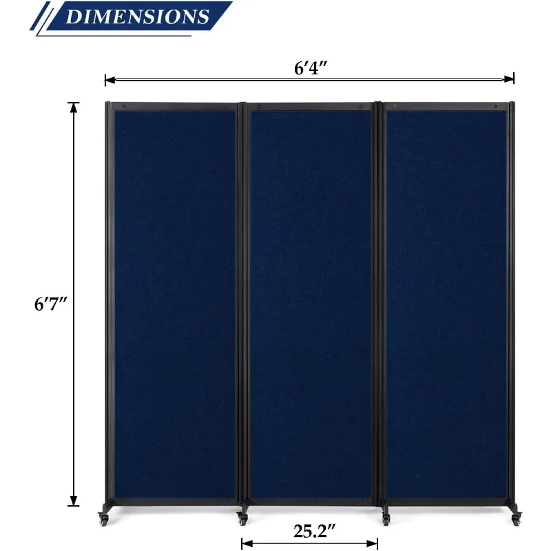 Room Partition,Office Divider,Portable Commercial Screen Dividers,Privacy Partition Separator, 6'4