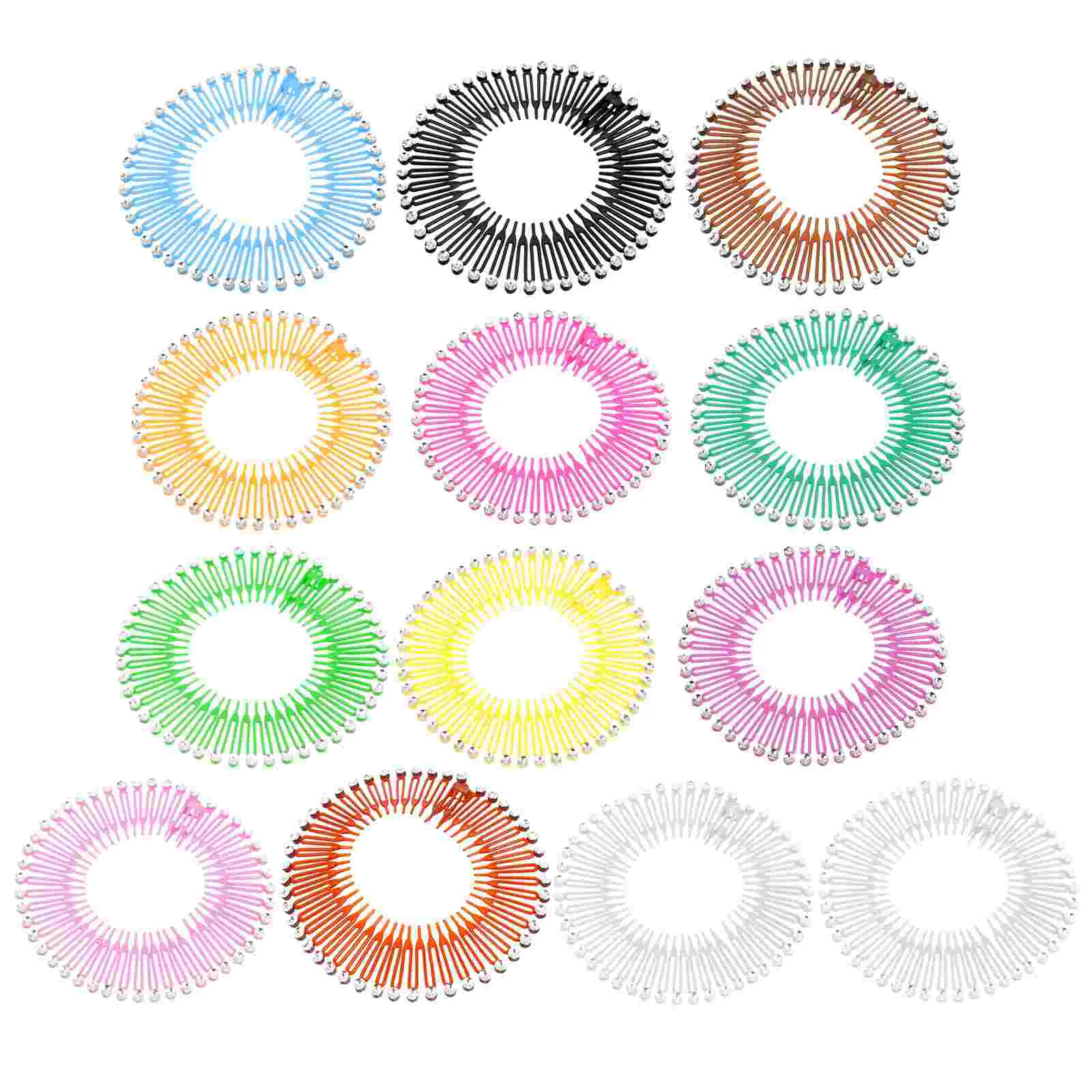 

13 Pcs Hair Ties Rice Noodle Comb Stretch Circle Elastic Headband Wrap Hairband