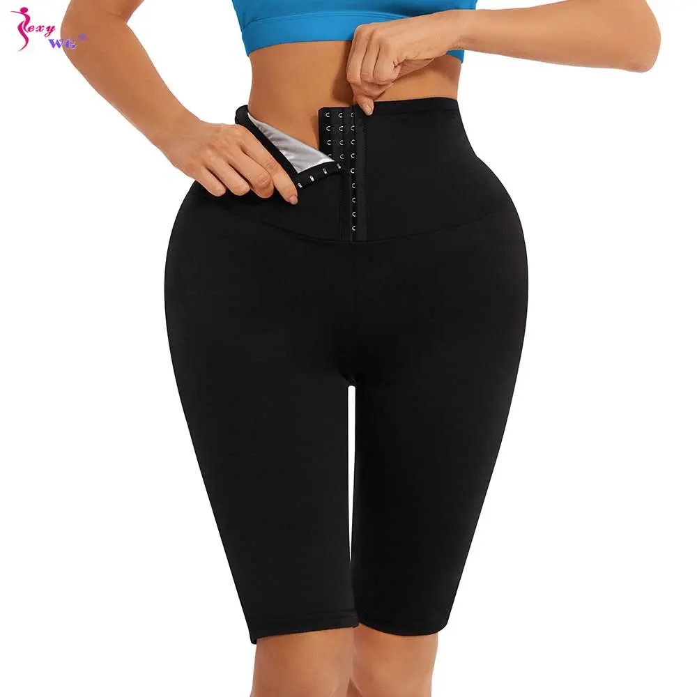 SEXYWG Women Sauna Shorts for Weight Loss Pants Sweat Sportwear Fitness Slimming Tight Body Shaper Gym Fat Burner Workout Sports