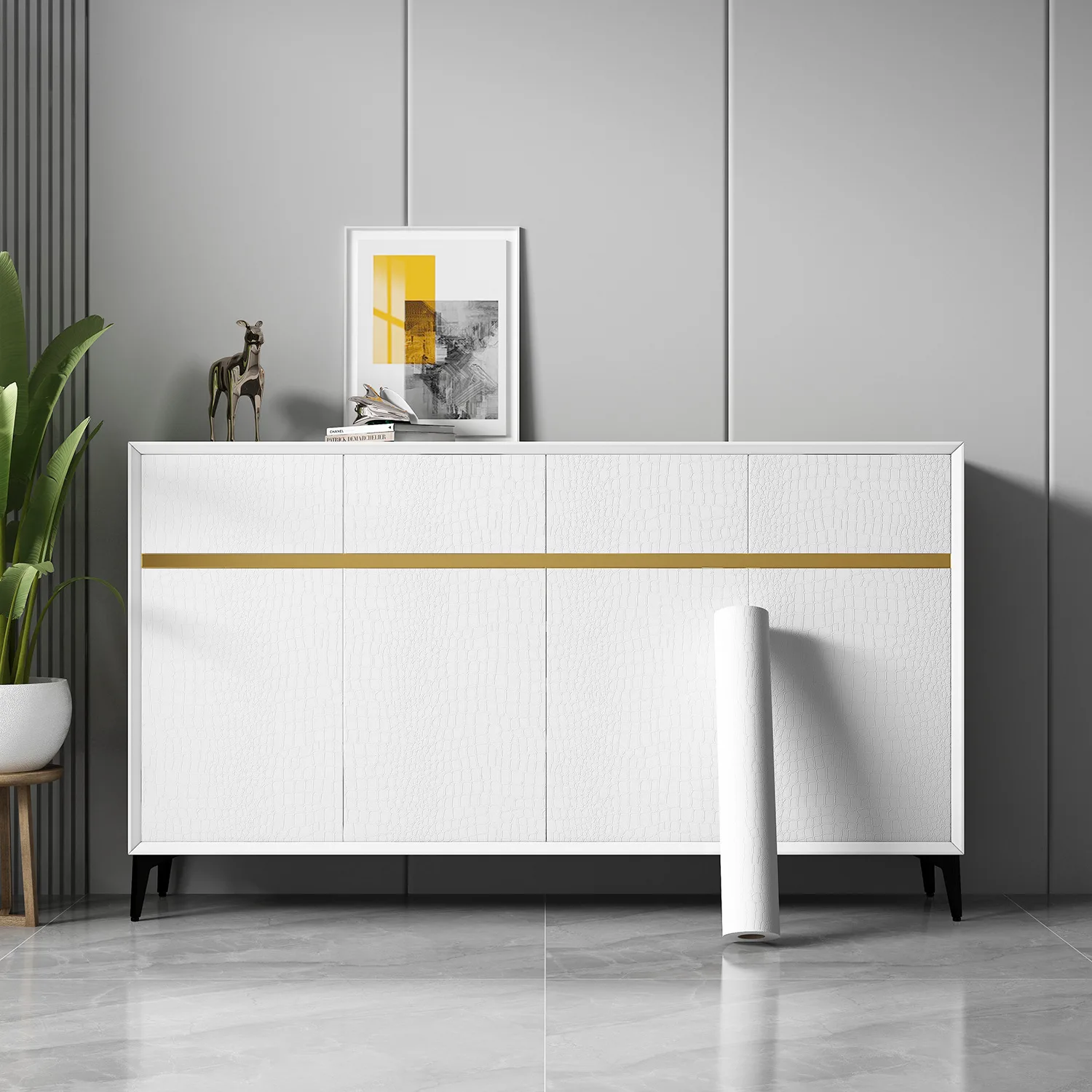 Self-adhesive 3D Wallpaper Waterproof and Moisture-proof Wallpaper Cabinet Furniture Renovation Decoration Sticker Contact Paper