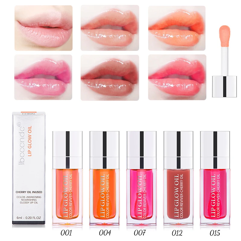 6ml Lippen öl Set Lippen praller Serum BB Lippen feuchtigkeit spendend pralle Lippen Kirsch kernöl pflegende Lip gloss Glas Lippen Make-up Lippenstift