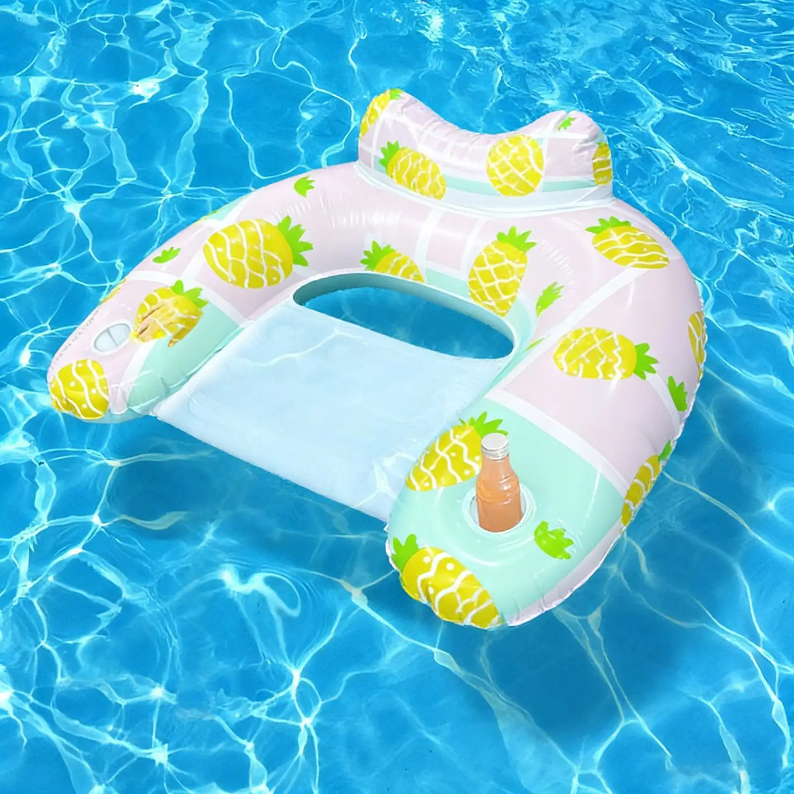 

Надувной U-образный плотик для бассейна из ПВХ, удобный шезлонг с подстаканником, прочный водный плотик для плавания