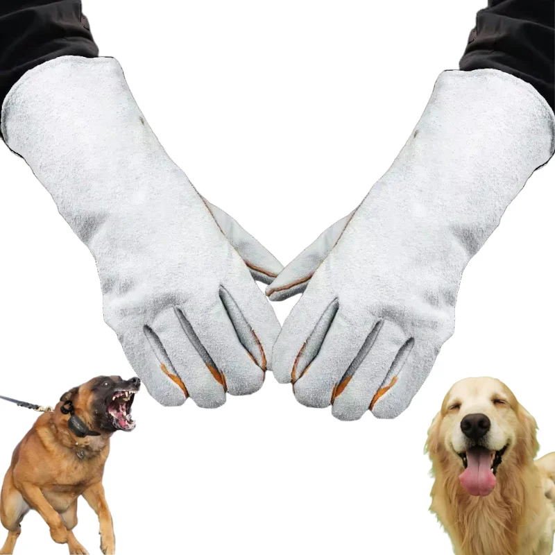 

Защитные перчатки из воловьей кожи от укусов, защитные перчатки для домашних животных, защитные перчатки для тренировок по укусам, аксессуары для собак