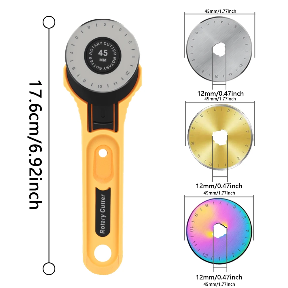 45 مللي متر قاطع قماش دوار أداة قطع يدوية من الجلد لأدوات صياغة خياطة اللحف بنفسك