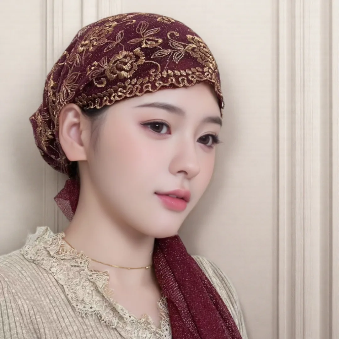 

New Women's Hat Shawl Headscarf Dubai Travel Bag Headhat Women's Tie Scarf Travel Shot Hat Headscarf Hat Hooded