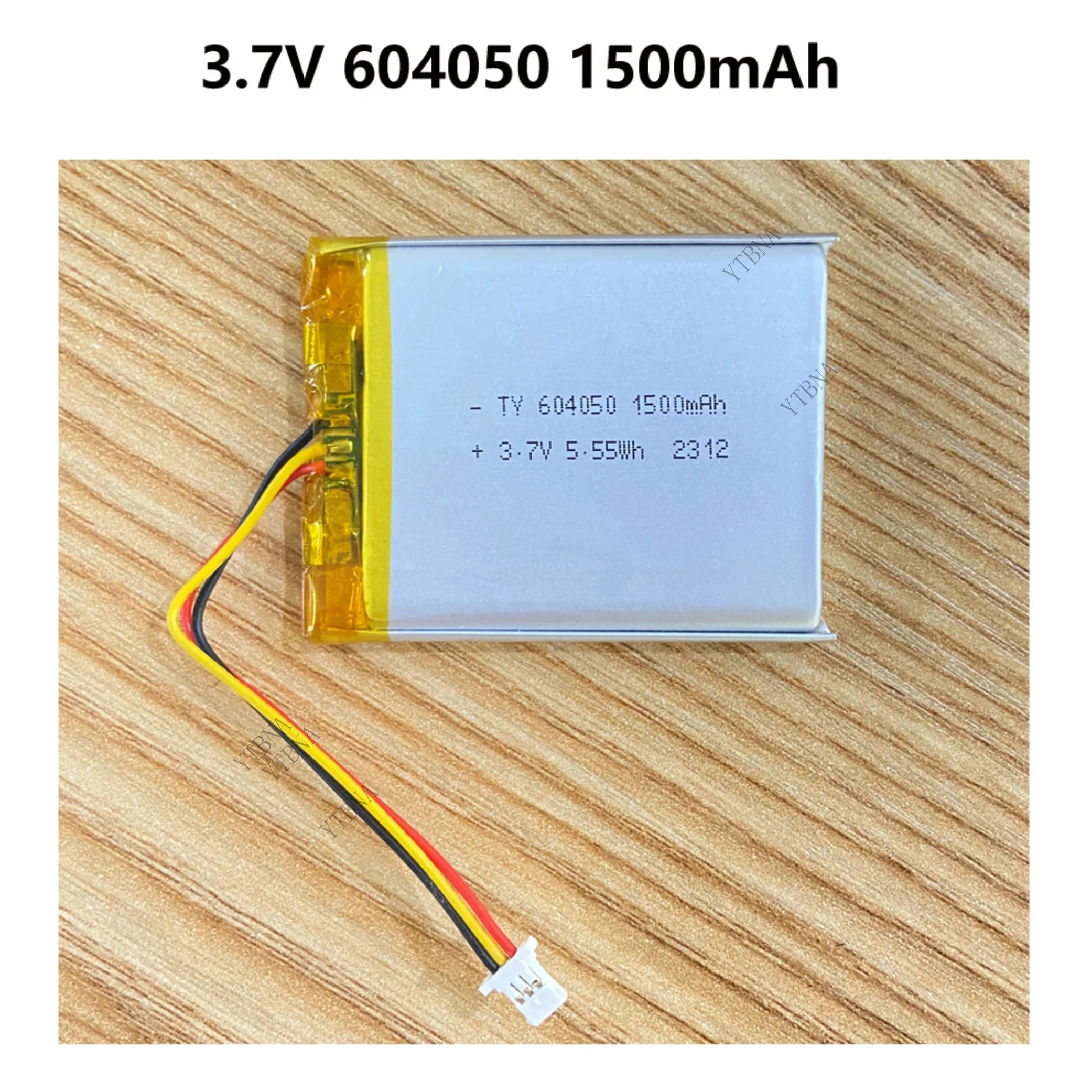 3.7V 1500mAh 604050 Lithium Polymer Rechargeable Battery With Thermistor 3 Pin Plug for Air Purifier Floodlight Detector