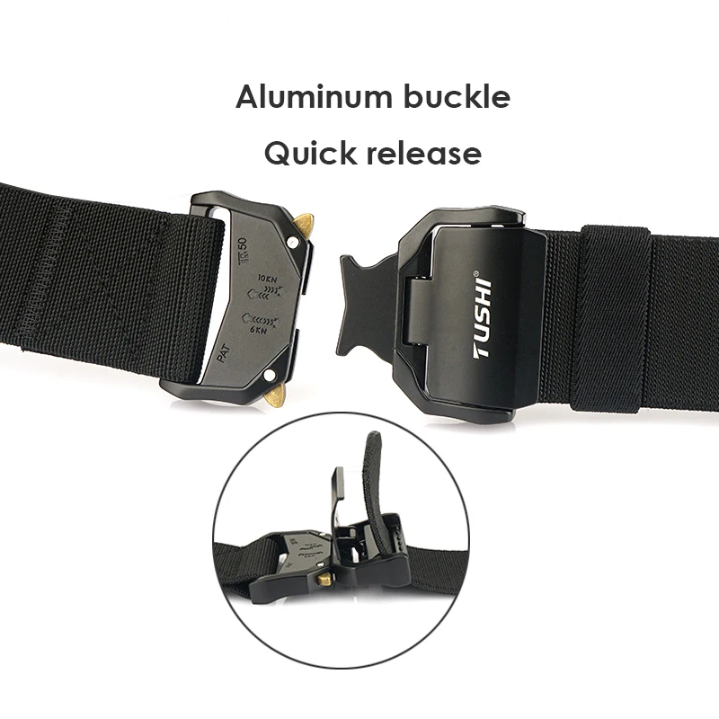 HSSEE 5cm Wide Belt for Men 2 Inch Elastic Belt Quick Release Aluminum Buckle Outdoor Casual Belt Military Tactical Girdle Male