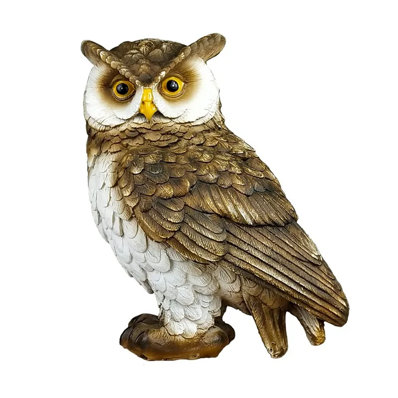 Arts and Crafts Cute Decoration Owl Shaped Resin Desktop Realistic Indoor Garden Statue Decoration Outdoor Home Decor