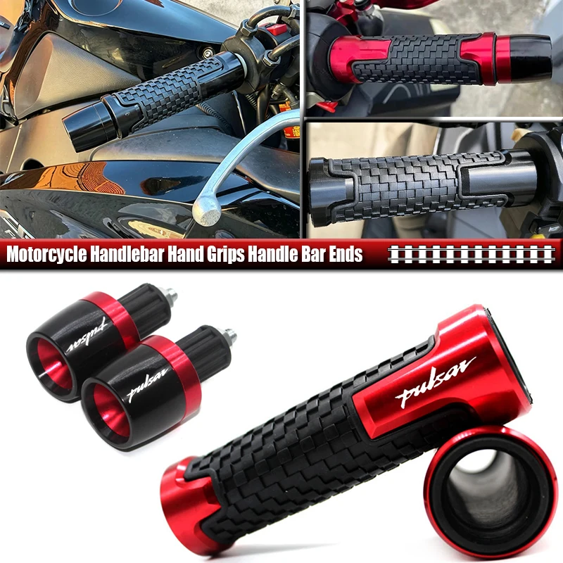 Para Bajaj Pulsar 200, NS200, RS200, NS150, NS160, Rouser, Pulsar 125, 135, 150, 160, 180: Puños de manillar de motocicleta y extremos de manillar