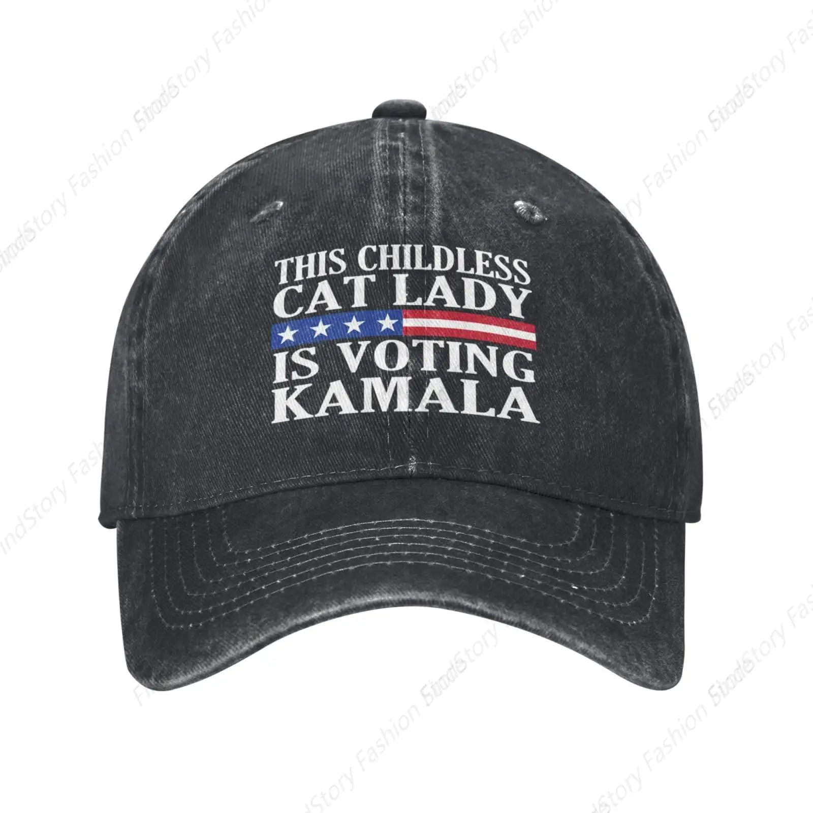 

This Childless Cat Lady is Voting Kamala Baseball Cap Trucker Denim Hats Cotton Golf Dad Hat for Men and Women All Seasons