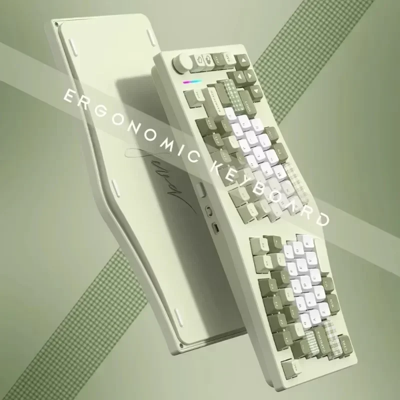 FEKER Alice75 Mechanical Keyboard Aluminum Kit Wireless Tri-mode Gasket Hot-Swap RGB Custom 75% Ergonomic Office Gaming Keyboard