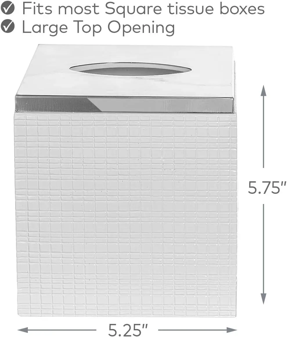 Elegant Square Tissue Box Cover for Modern Bathroom Decor, Decorative Holder with Creative Scents