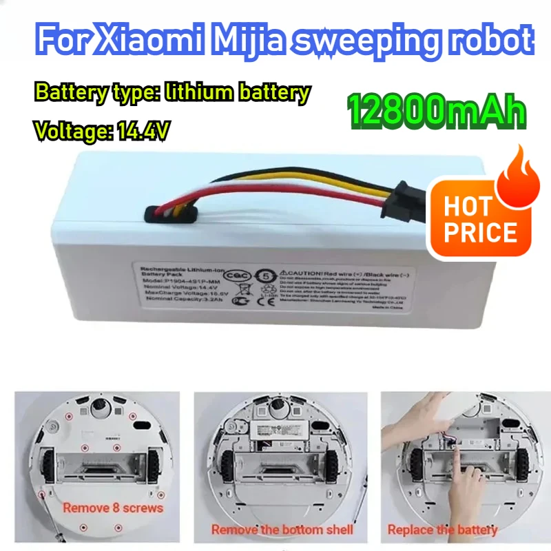 

Nueva batería de P1904-4S1P-MM de 14,4 V 12800mah para Xiaomi Mijia 1C STYTJ01ZHM Robot aspirador accesorios de fregona batería