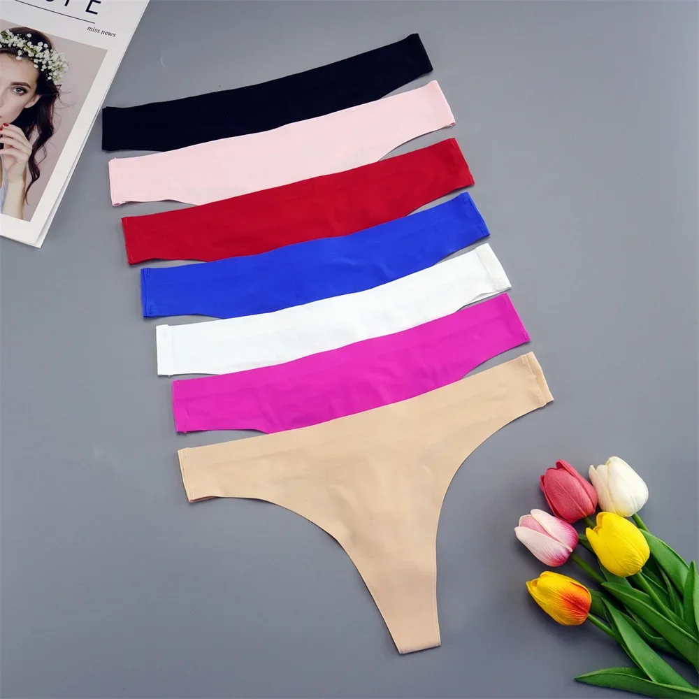 3PCS/Set EU Size S-XL Invisible Thong Underwear Women Seamless Lingerie Female Sexy Low-Rise G-Strings Underpant Bikini Briefs