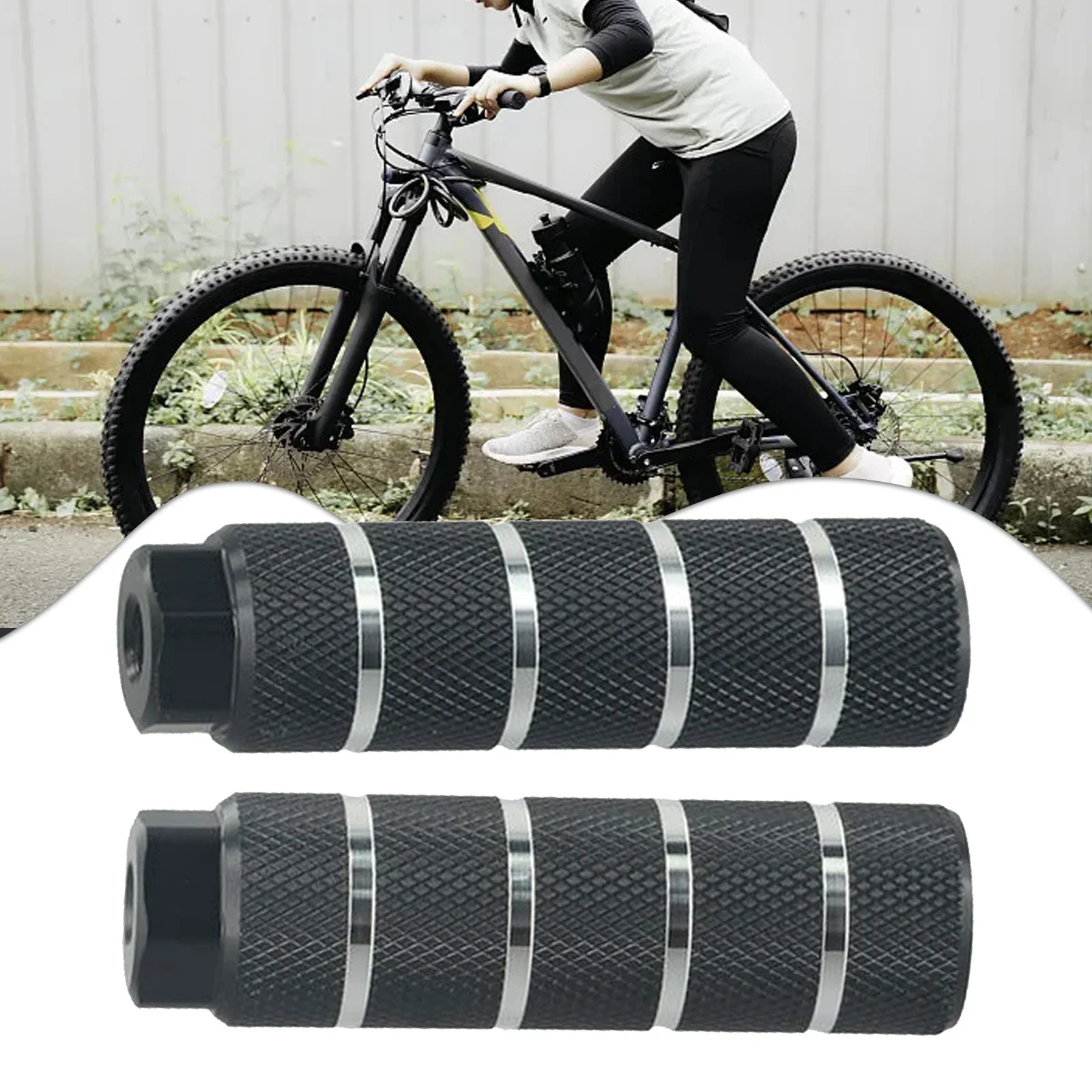 ที่พักเท้าจักรยาน 1 คู่ ทำจากอลูมิเนียมอัลลอยด์ สำหรับจักรยานเสือภูเขา ขนาด 3/8 นิ้ว อุปกรณ์เสริมสำหรับจักรยาน