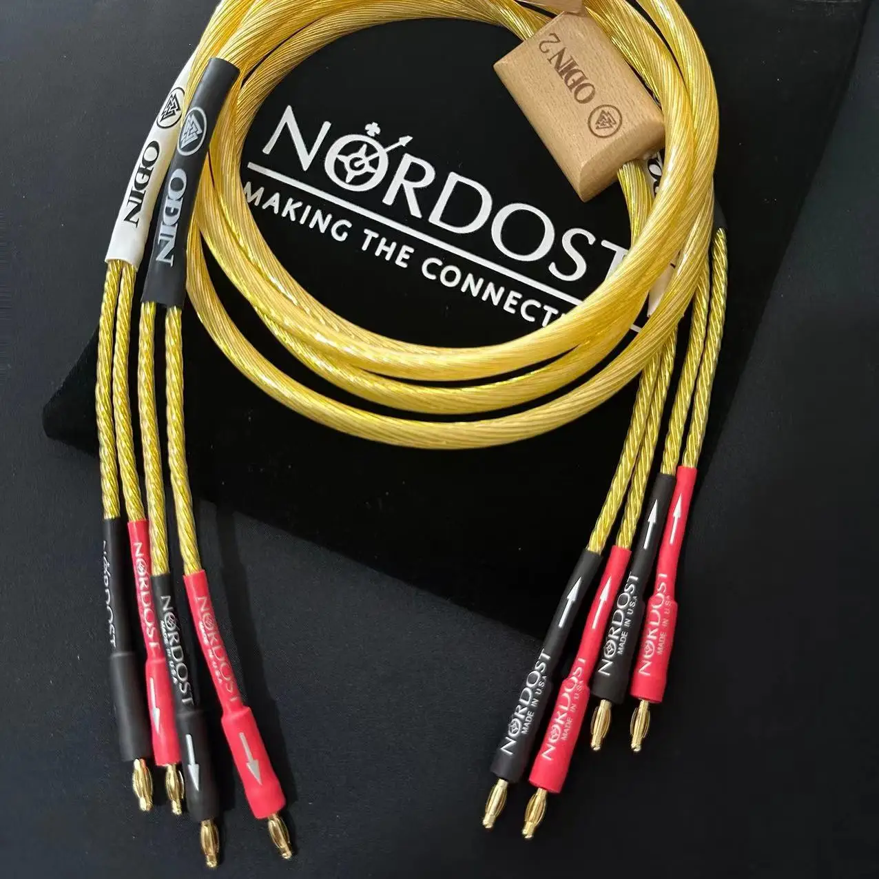 one pair Nordost Odin 2 Gold Speaker Cable Sterling Silver audiophile Loudspeaker amplifier Wire with gold Plated B