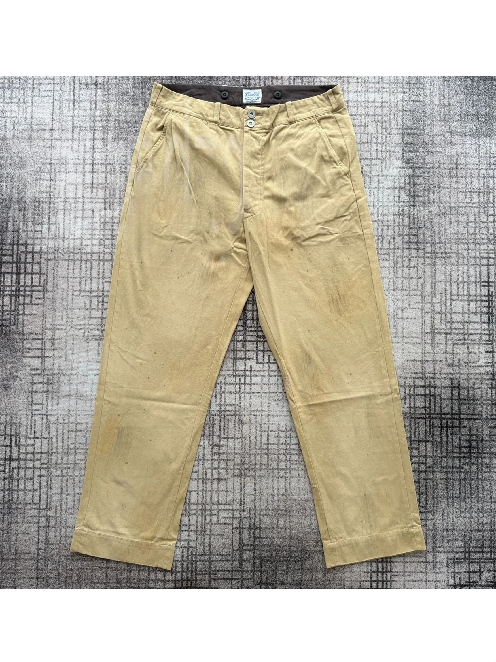 

Модные свободные повседневные брюки с эффектом брызг краски, декоративными нашивками и элементами пэчворка в японском стиле, прямые хлопковые брюки