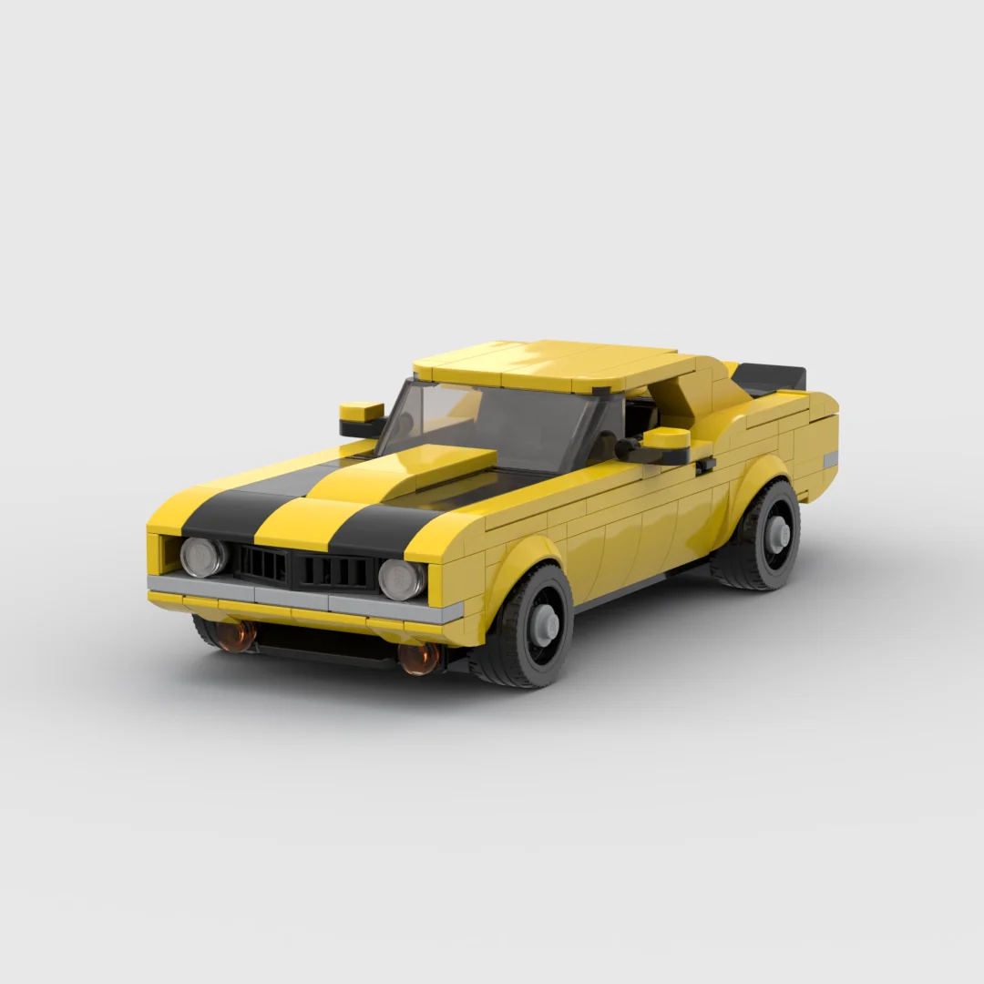 

MOC Nostalgic Camaro Z28 racing sports car Vehicle Speed Champion Racer Building Blocks Brick Creative Garage Toys for Boys