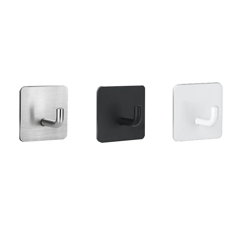 Ganchos de acero inoxidable sin perforaciones, colgadores de pared sin huellas, ganchos adhesivos fuertes, bastidores de pared, ganchos para ropa detrás de las puertas del baño