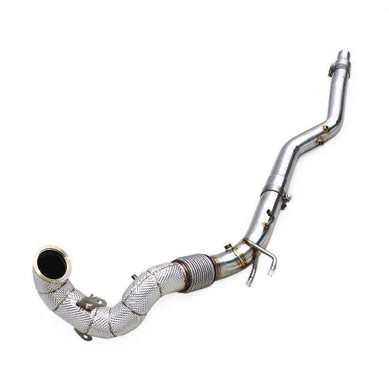 

YK Free Flow 304 Stainless Steel 1.5mm Thick Heat Shield Exhaust Downpipe For Audi Q3 2.0T 2019-2021 With OPF