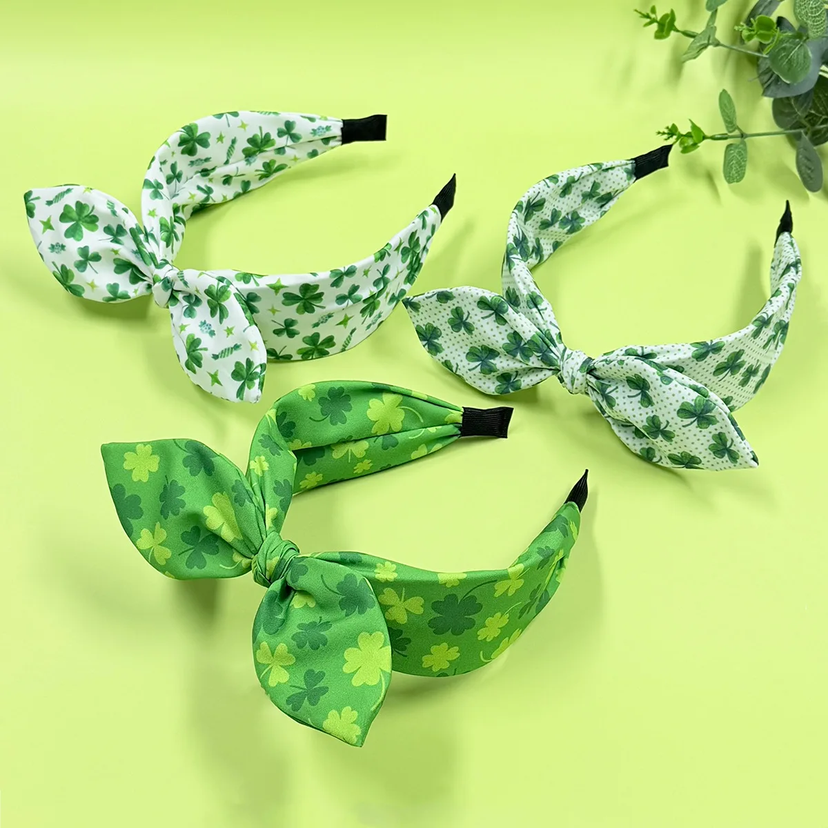 

Хит продаж: повязка на голову ко Дню Святого Патрика с зеленым клевером и бантом, нескользящий ободок для волос для женщин, для вечеринок, костюмов и праздничного декора
