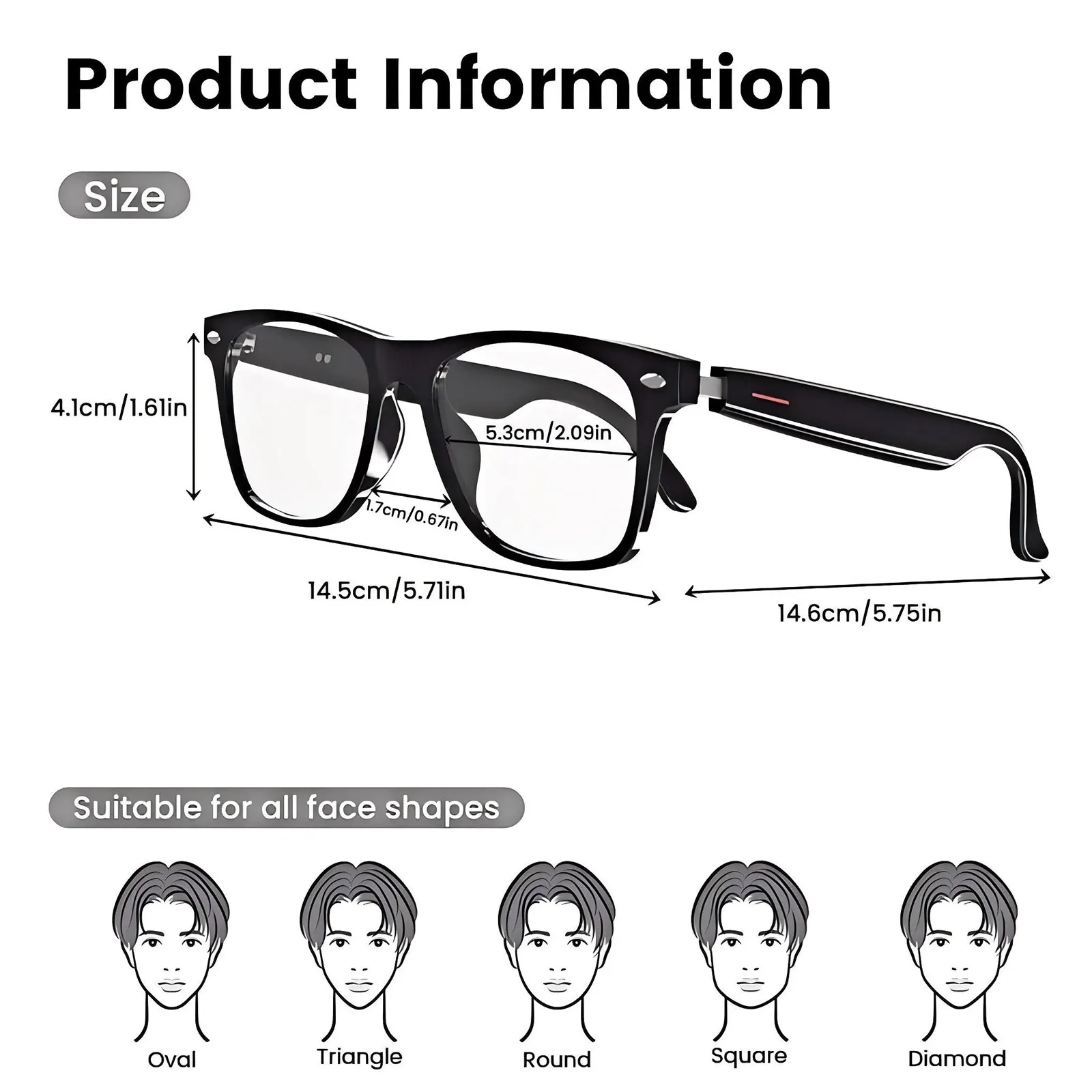 نظارات ترجمة ذكية AI مجهزة بعدسات مضادة للضوء الأزرق، تدعم ترجمة التطبيقات في الوقت الحقيقي في 164 لغة