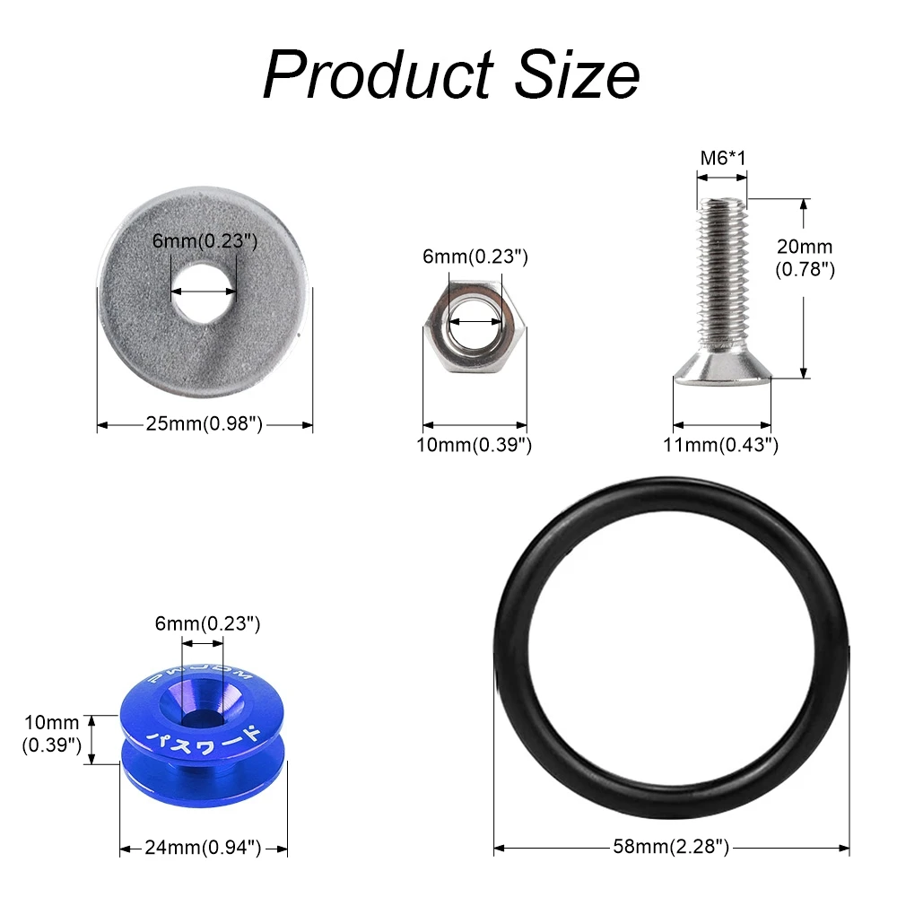 Aluminum Quick Release Fasteners For Front Bumper Rear Bumper Hatch Cover Surround Fixing Buckle