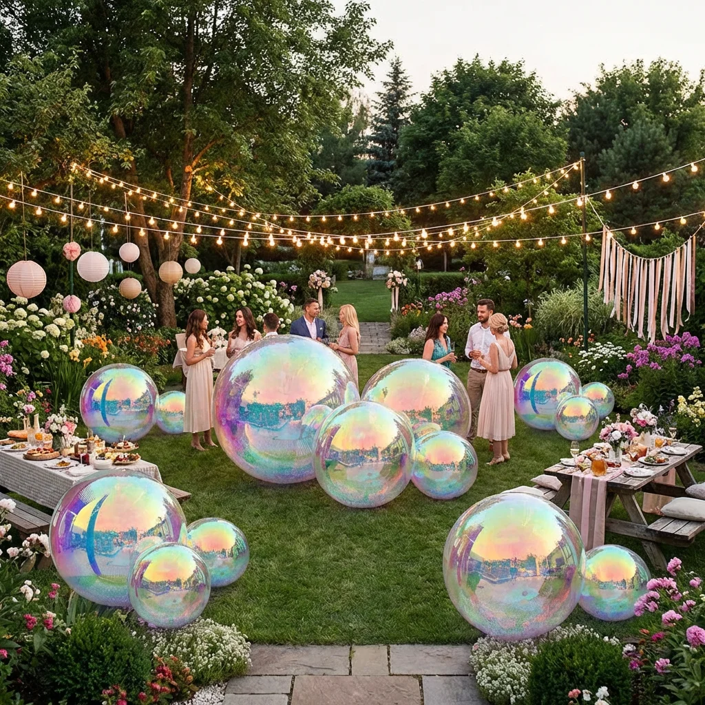 

Большой переливающийся надувной зеркальный шар из герметичного ПВХ, блестящий шар для свадебного декора