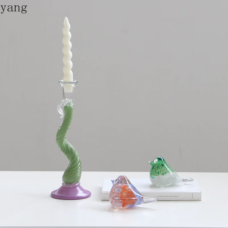 LMM French Embossed Glass Candle Holder, Resembling the Ancient Tall Table Atmosphere Candle Holder