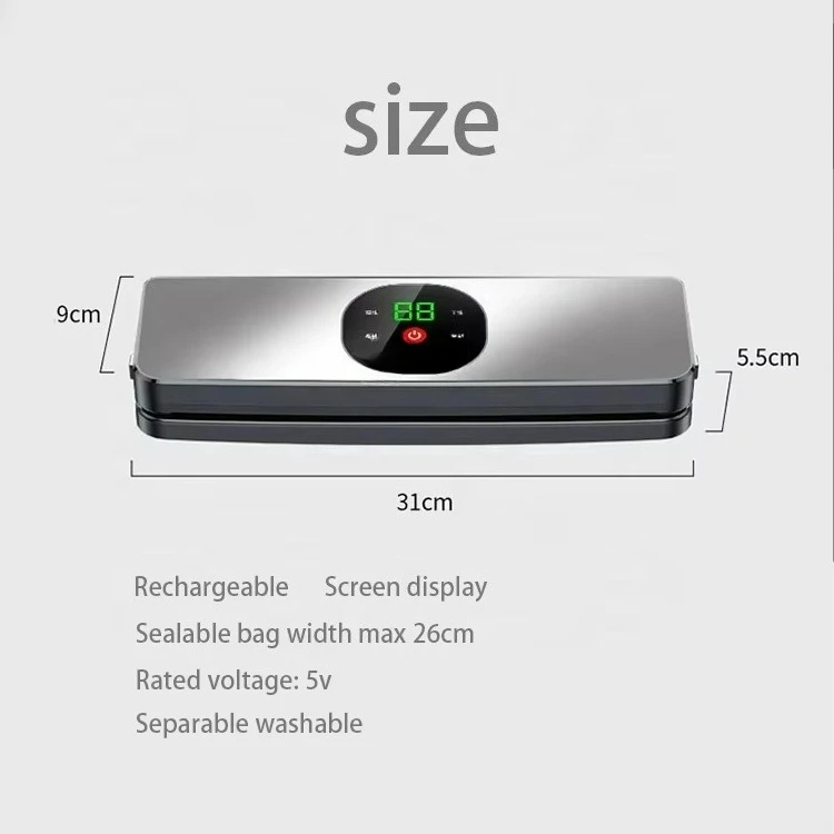 Digital display battery power supply USB charging automatic wireless portable charging vacuum sealing machine