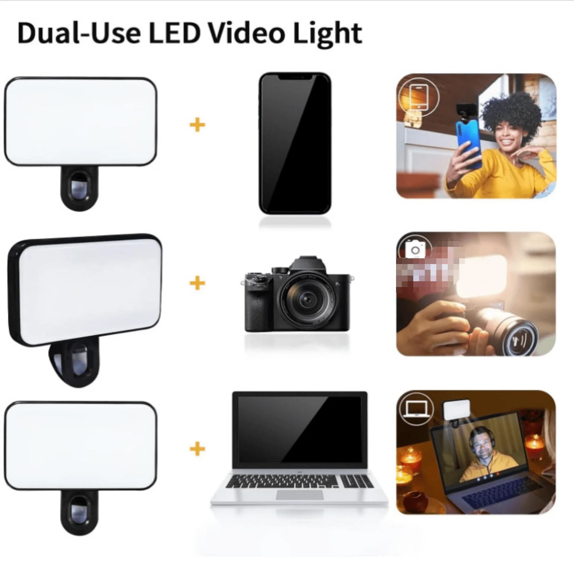 Mini luz de relleno portátil para Selfie, recargable, 3 modos de brillo ajustable, Clip para teléfono, portátil, tableta, maquillaje para reuniones