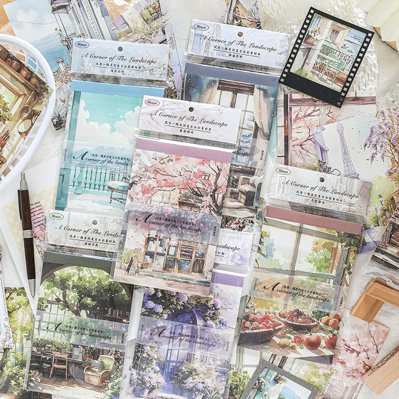 30pcs/lot Memo Pads Material Paper diffuse old times Junk Journal Scrapbooking Cards Retro Paper