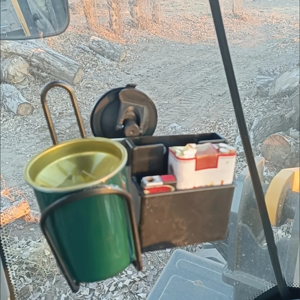Multifunctional Magnetic Ashtray & Cup Holder For Farm Tractor Cab, 2 In 1 Strong Magnet Phone Organizer