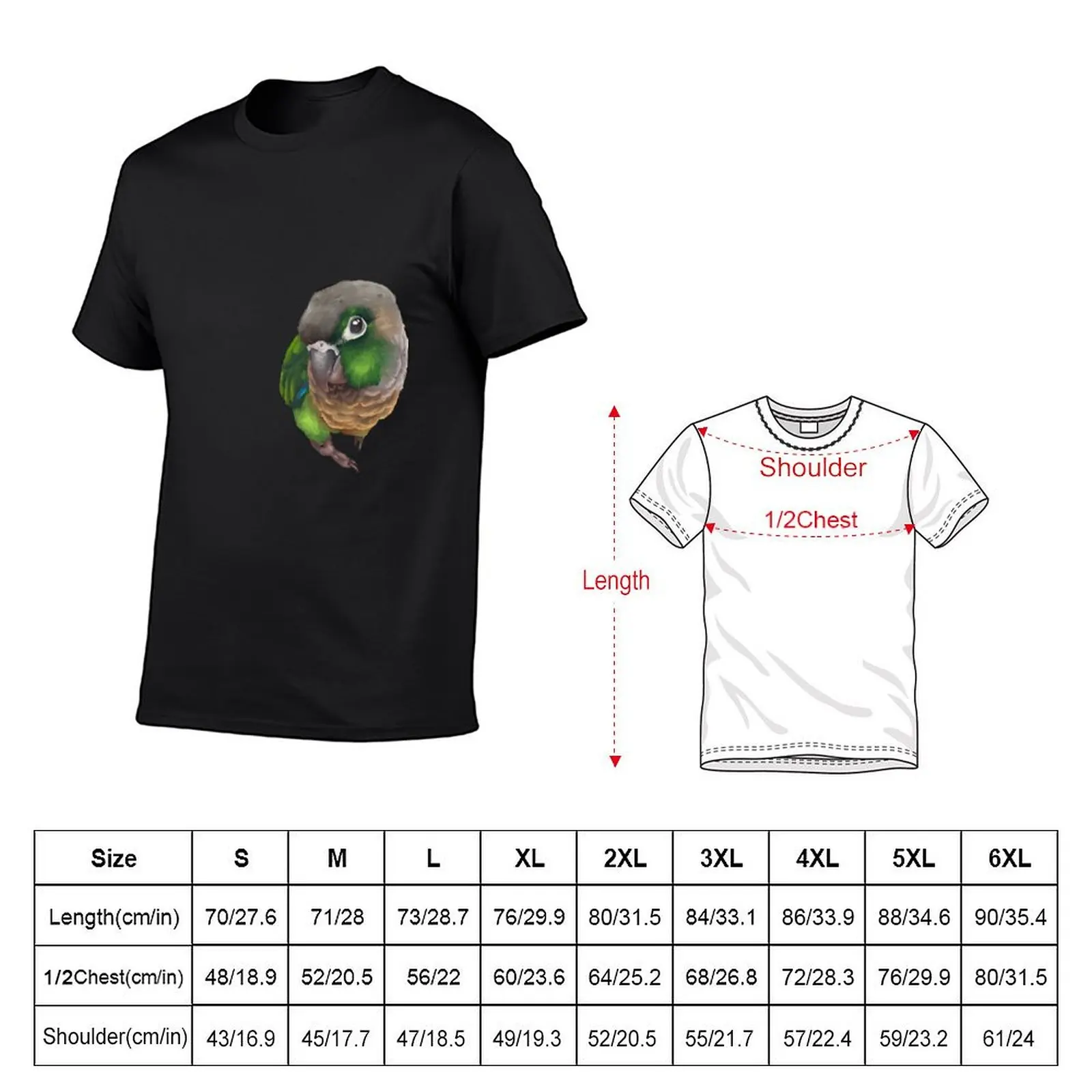 Green Cheek Conure Parrot T-Shirt graphic tee shirt designer shirts men clothes