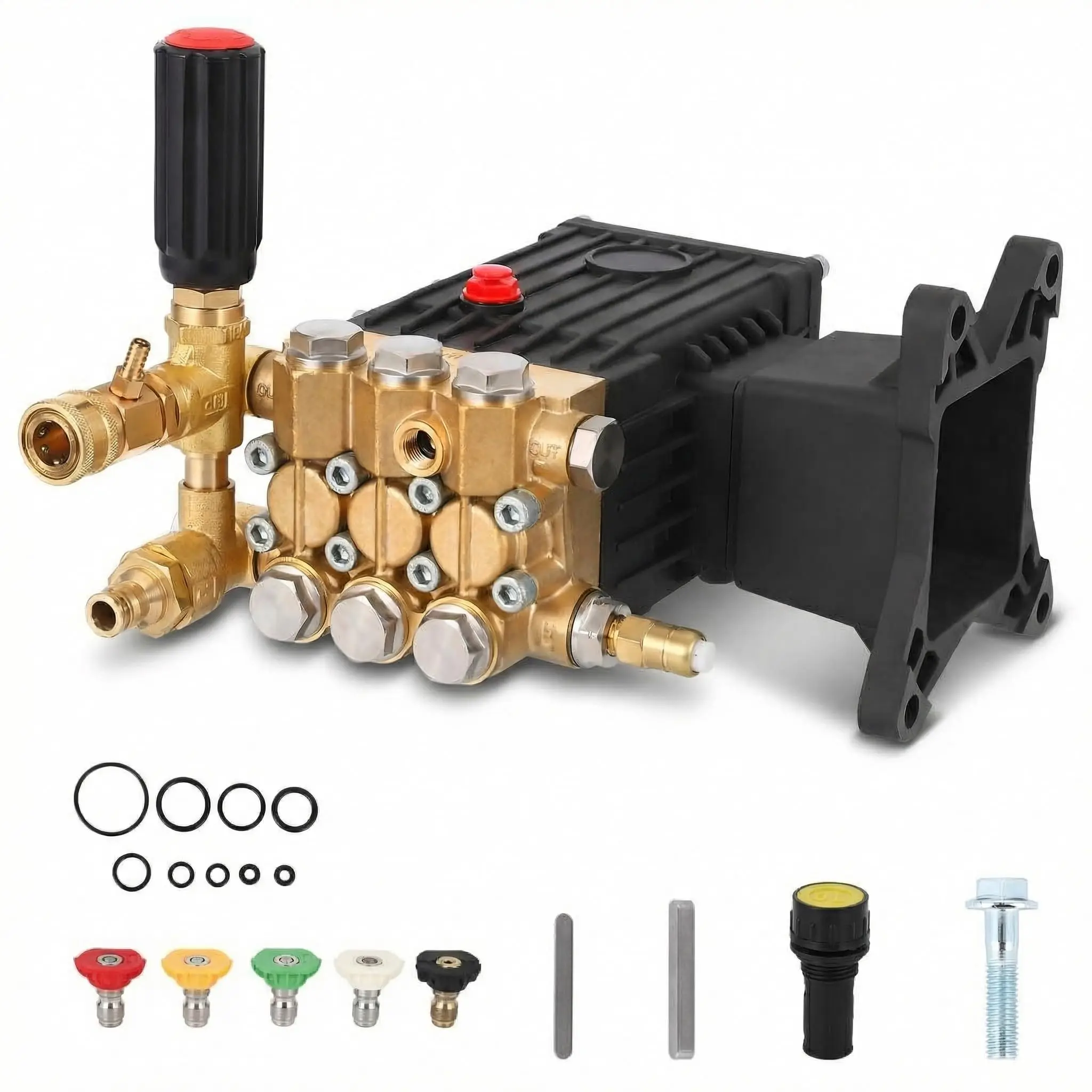 

4000PSI High Pressure Washer Pump, 1 Inch Shaft Horizontal Plunger, Plunger Pump Kit Replacement For Gas Power Washer