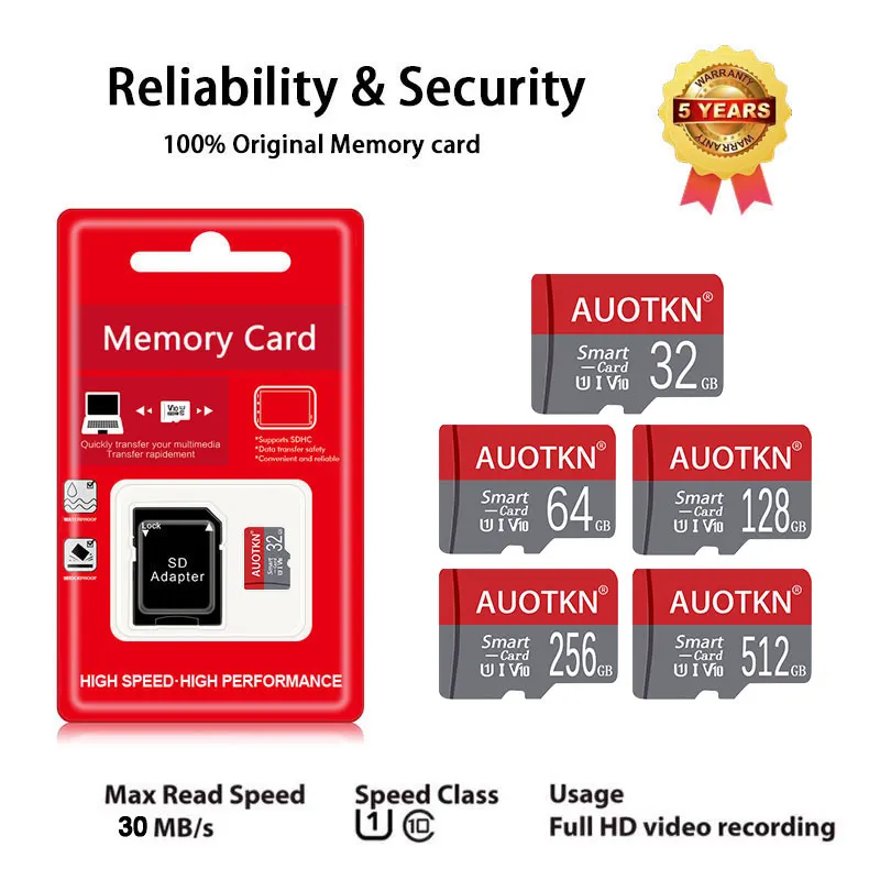 Tarjeta Micro tf sd de alta calidad para teléfono, tarjeta de memoria Flash de 8gb, 16gb, 32gb, Clase 10, U3, 64GB, 128GB, 256GB, 512GB