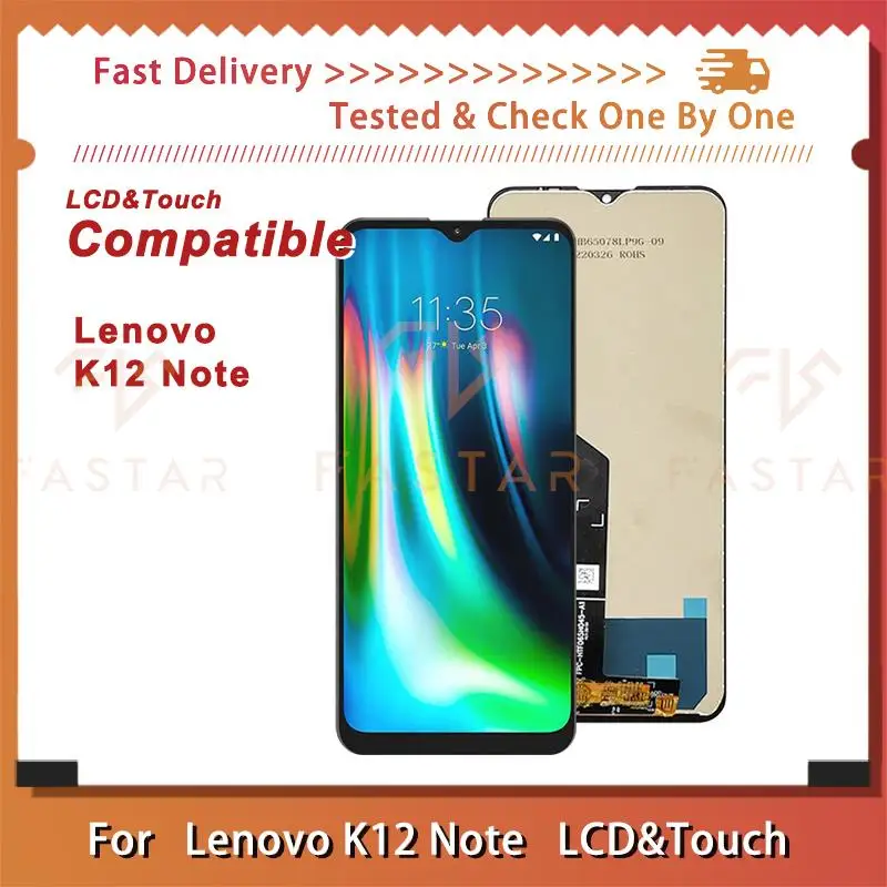 

6.5"Tested For Lenovo K12 Note LCD Display Touch Digitizer Assembly replacement phone Screen Lenovo K12Note lcd