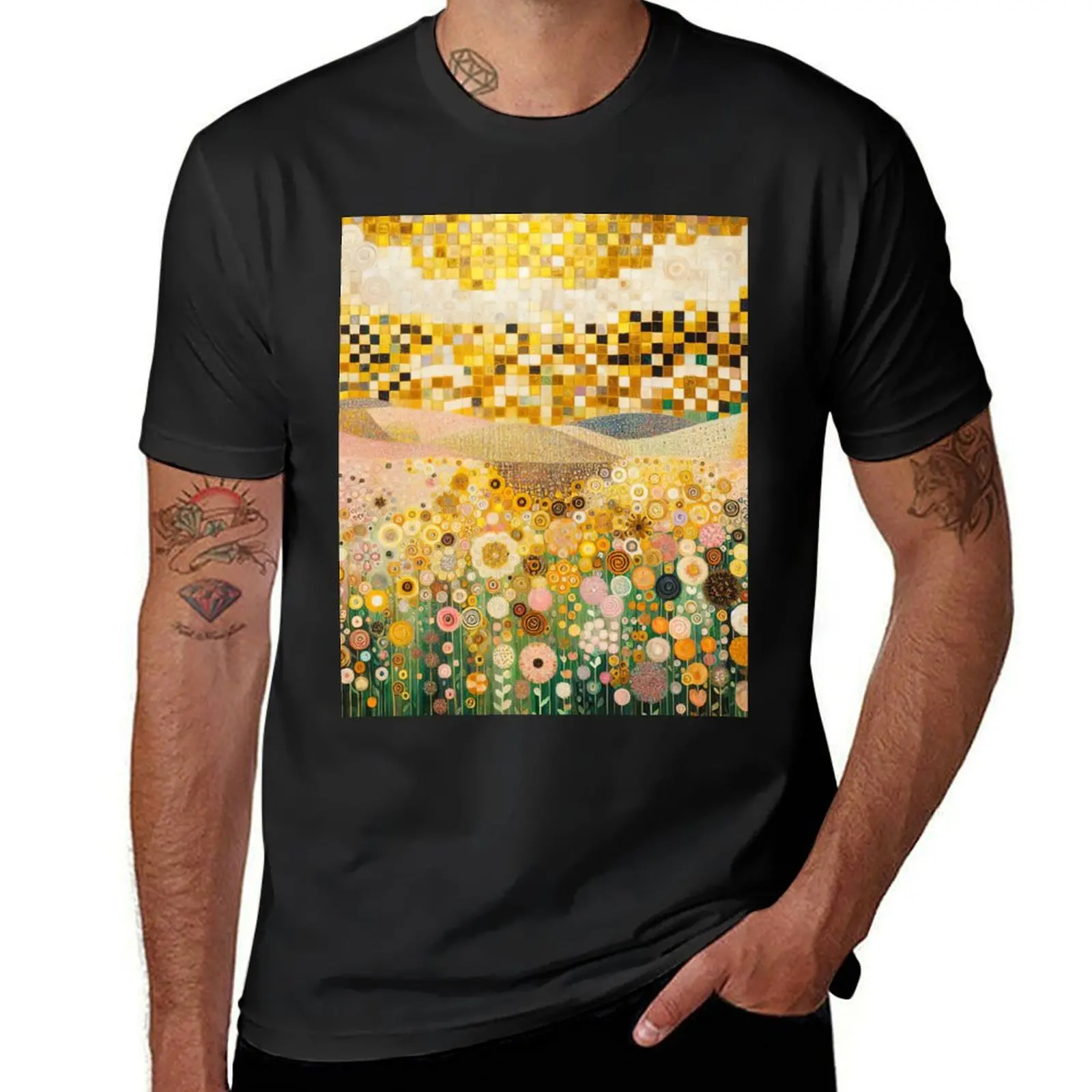 Gustav Klimt Flower Garden T-Shirt vintage clothes for a boy cute clothes men clothings