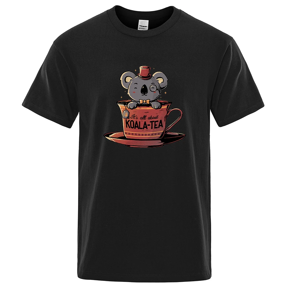 

Summer Men's Casual T-shirt Mens Koala Tea Print Designer Short Sleeve 100% Cotton Comfortable T Shirts Man Cool Soft Tees