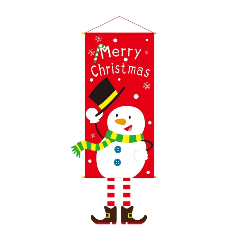 Decorazioni per feste Natale Haning Poster in stoffa Simpatico cartone animato Stampa appeso a parete