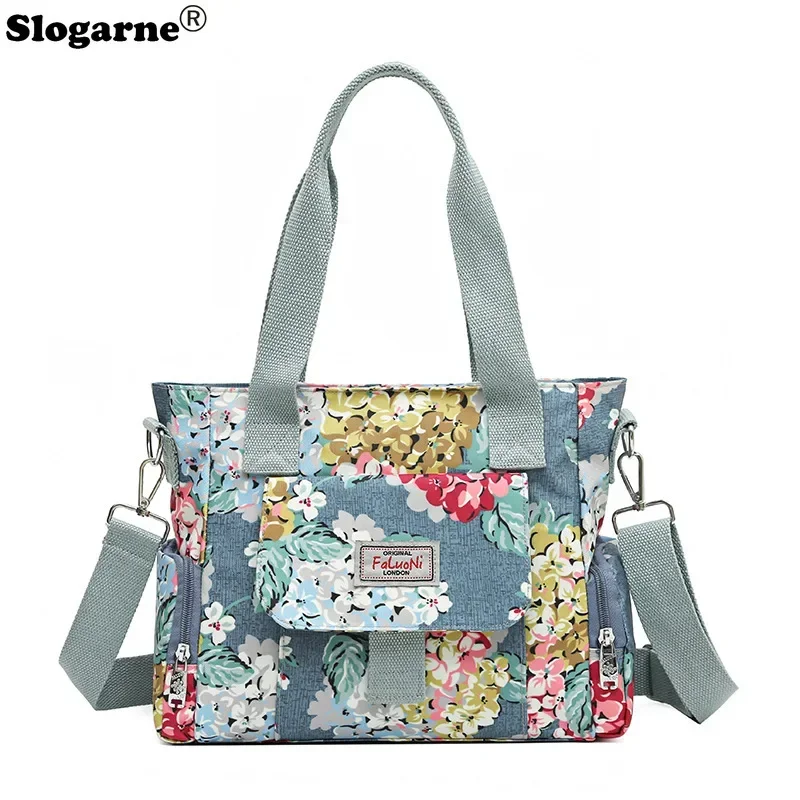 Bolso de mano con estampado Floral de gran capacidad, bolso de mano de alta calidad para mujer, nuevo bolso de hombro a la moda, bolso cruzado de compras informal