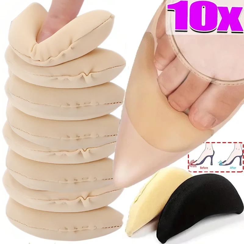 Soft Toe Plug Women High Heel Pain Relief Insert Shoe Palm Cushion Toe Front Filler Sponge Forefoot Pad Adjustable Sizes Insoles