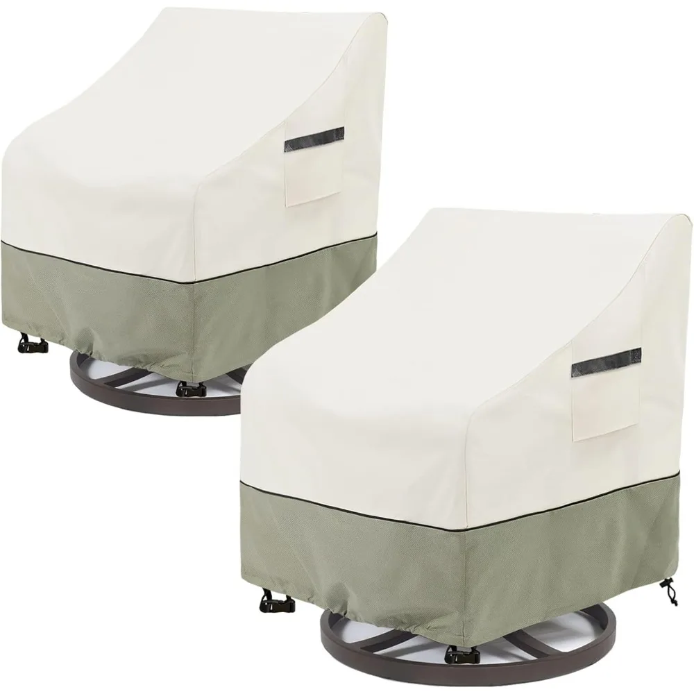 Heavy Duty 2 Pack Swivel Lounge Chair Covers, Waterproof Outdoor Patio Furniture Protection
