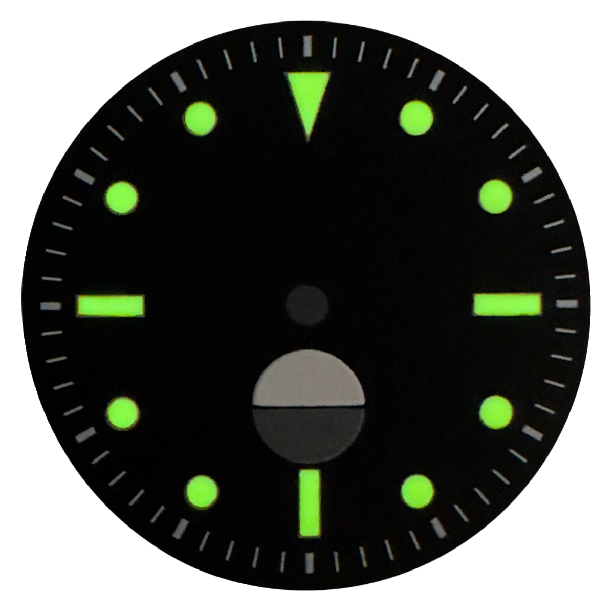 Watch Modify Parts 28.5mm Black Sterile Dial Retro Fifty Five Fathoms Style Luminous Suitable For NH35/36 Automatic Movement