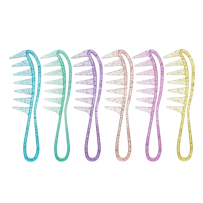 Peine para peinar el cabello con dientes anchos, antiestático, para cabello grueso, sin nudos, rizado, desenredante, herramienta de estilismo de peluquería, 1 Uds.